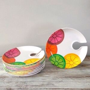 Colorful Citrus Palette Plates